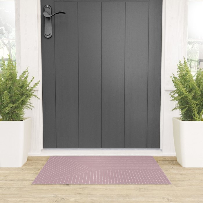 Lines (Dusty Lilac) Welcome Mat Gallery Image 3