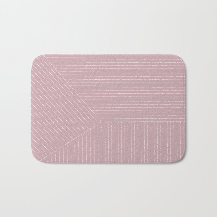 Lines (Dusty Lilac) Bath Mat Gallery Image 1