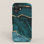 Teal Blue Emerald Marble Landscapes iPhone Case Gallery Image 1