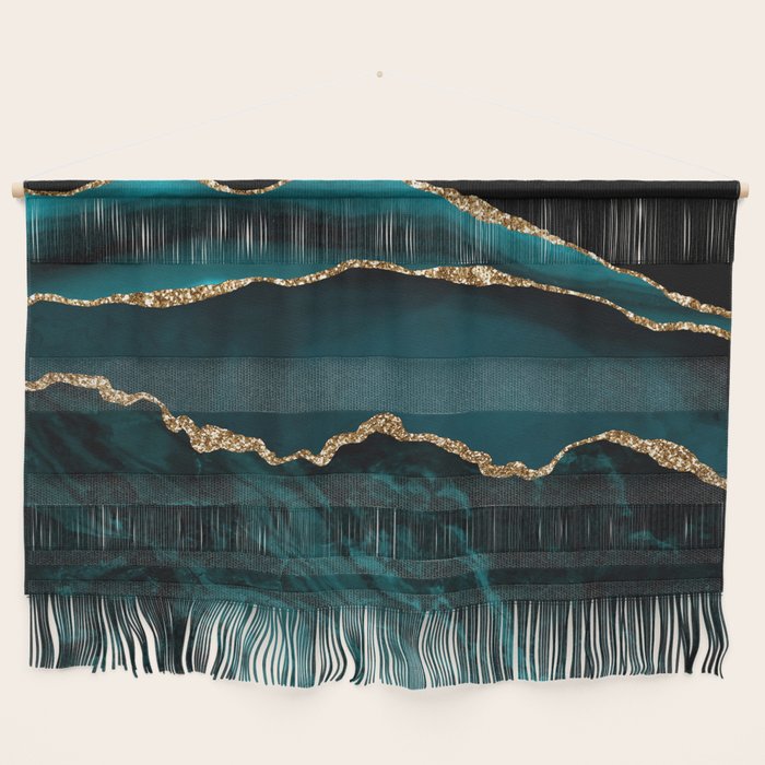 Teal Blue Emerald Marble Landscapes Wall Hanging Gallery Image 1