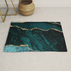 Teal Blue Emerald Marble Landscapes Rug Gallery Image 1