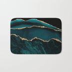 Teal Blue Emerald Marble Landscapes Bath Mat Gallery Image 1