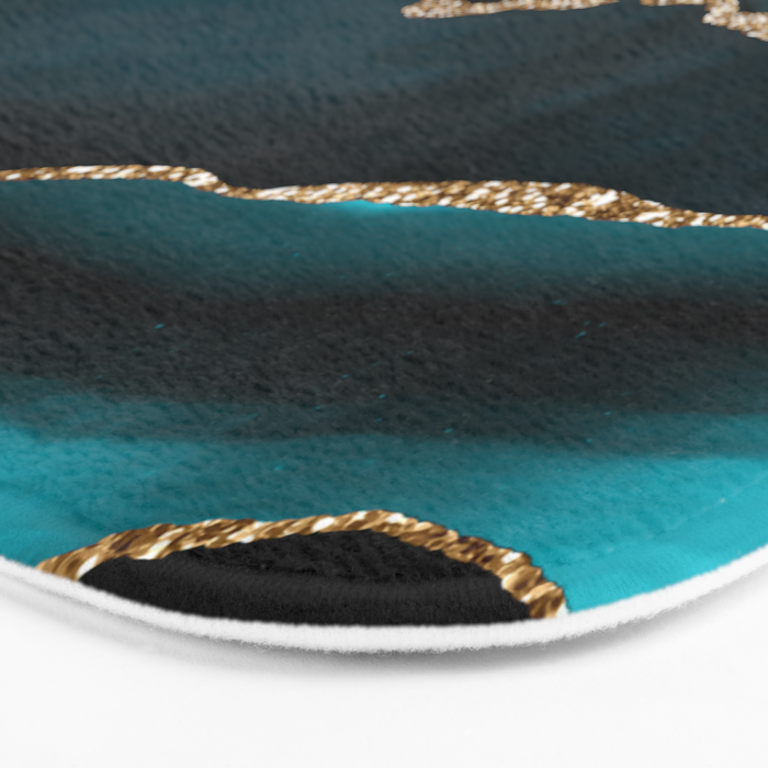 Teal Blue Emerald Marble Landscapes Bath Mat Gallery Image 3