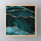 Teal Blue Emerald Marble Landscapes Mini Art Print Gallery Image 1