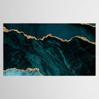 Teal Blue Emerald Marble Landscapes Tablecloth Gallery Image 2