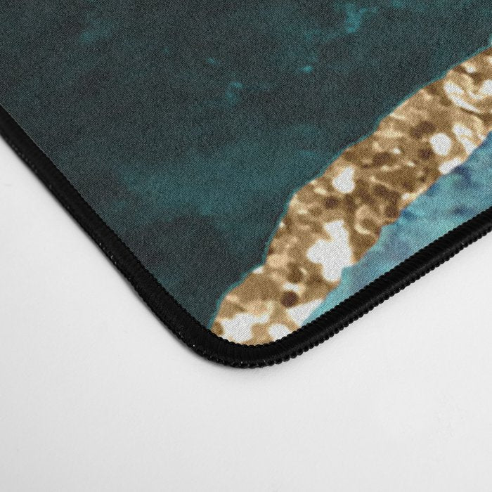 Teal Blue Emerald Marble Landscapes Desk Mat Gallery Image 4