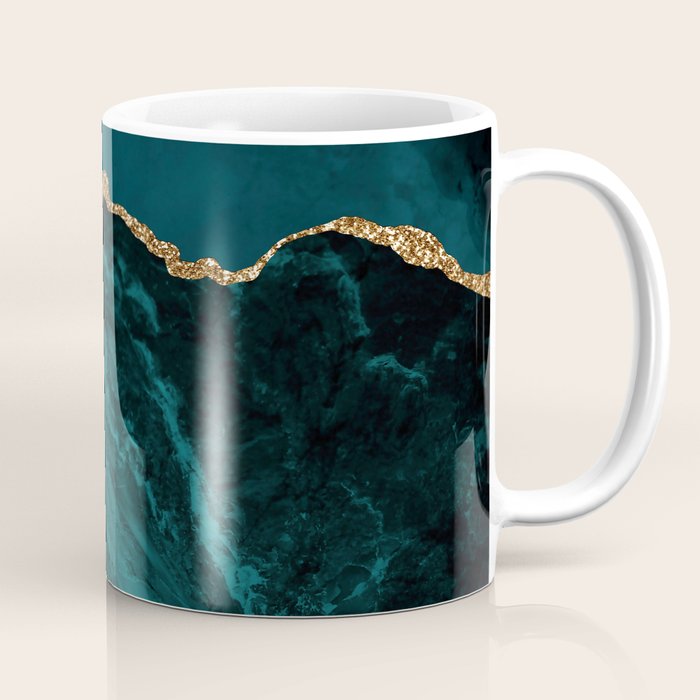 Teal Blue Emerald Marble Landscapes Coffee Mug Gallery Image 1