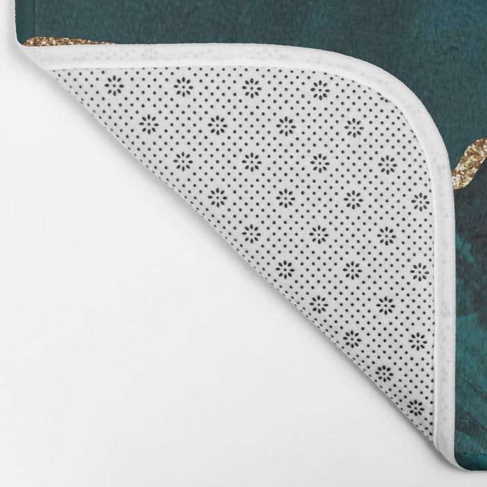 Teal Blue Emerald Marble Landscapes Bath Mat Gallery Image 2
