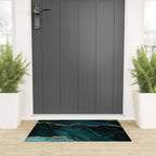 Teal Blue Emerald Marble Landscapes Welcome Mat Gallery Image 3