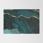 Teal Blue Emerald Marble Landscapes Rug Gallery Image 2