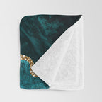Teal Blue Emerald Marble Landscapes Throw Blanket Gallery Image 3