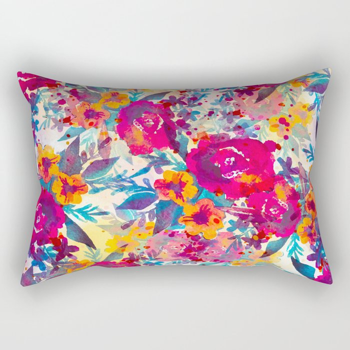 Watercolor flowers and plants 02 Rectangular Pillow Gallery Image 1