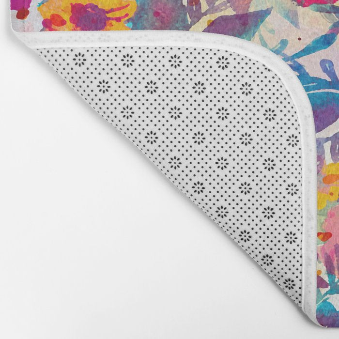 Watercolor flowers and plants 02 Bath Mat Gallery Image 2