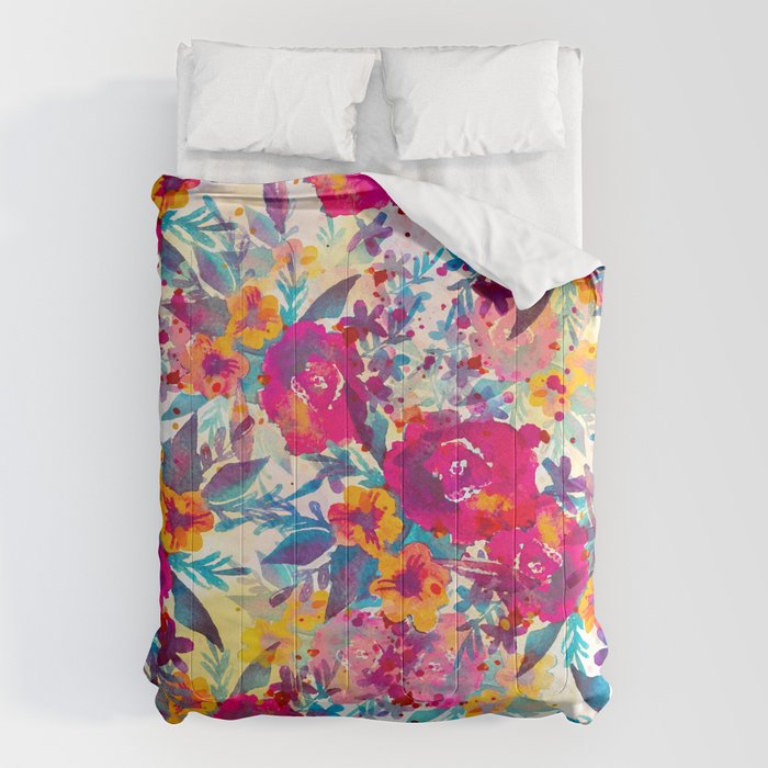 Watercolor flowers and plants 02 Comforter Gallery Image 1