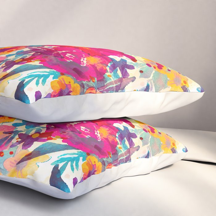 Watercolor flowers and plants 02 Pillow Sham Gallery Image 3