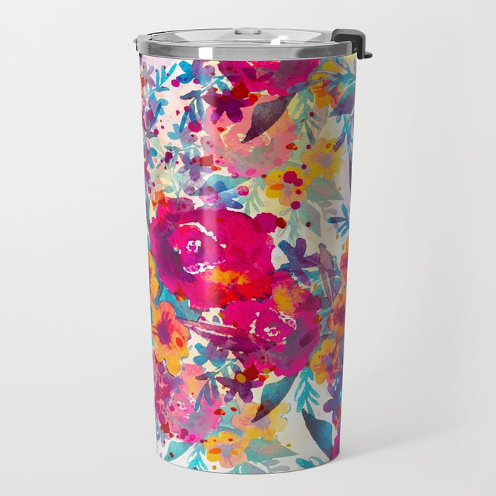 Watercolor flowers and plants 02 Travel Mug Gallery Image 2