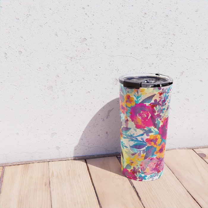 Watercolor flowers and plants 02 Travel Mug Gallery Image 4