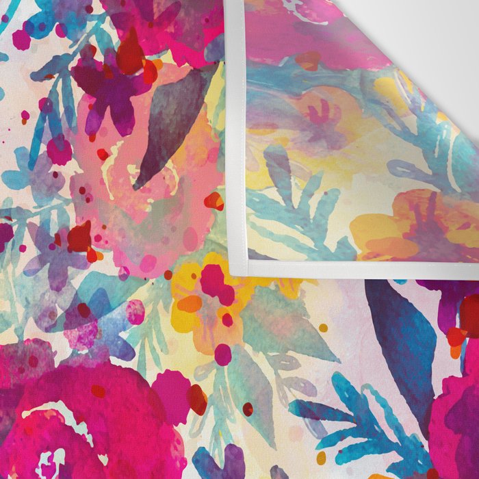 Watercolor flowers and plants 02 Wall Tapestry Gallery Image 3