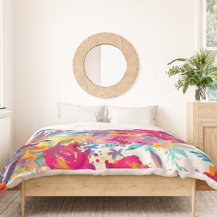 Watercolor flowers and plants 02 Duvet Cover Gallery Image 3