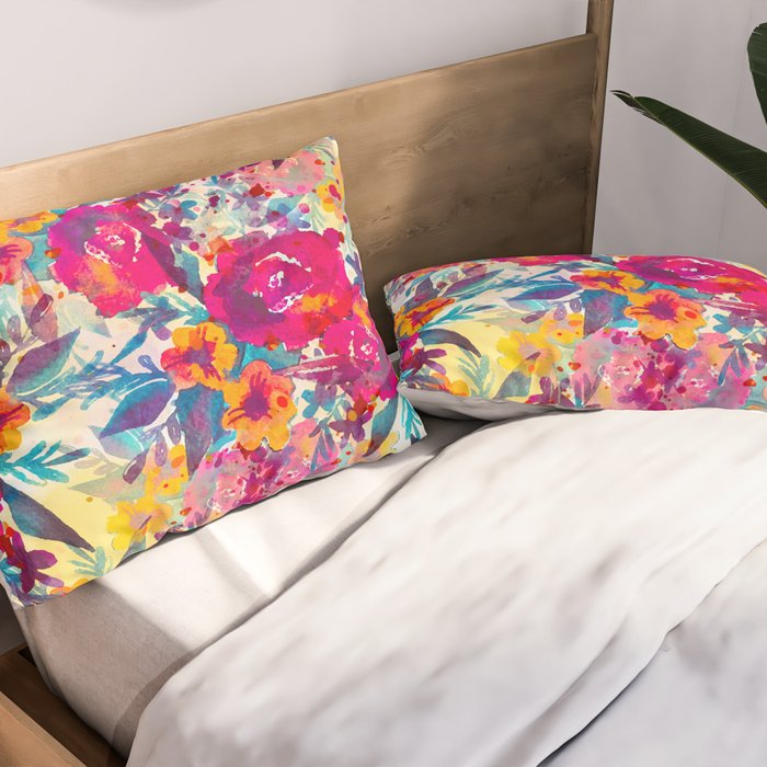 Watercolor flowers and plants 02 Pillow Sham Gallery Image 2