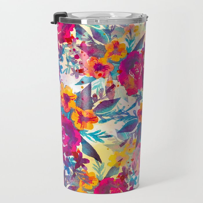 Watercolor flowers and plants 02 Travel Mug Gallery Image 3
