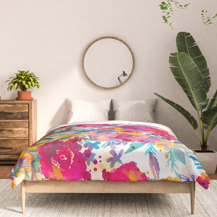 Watercolor flowers and plants 02 Comforter Gallery Image 3