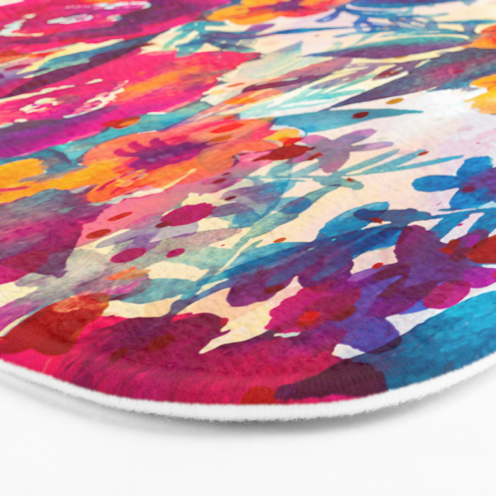 Watercolor flowers and plants 02 Bath Mat Gallery Image 3