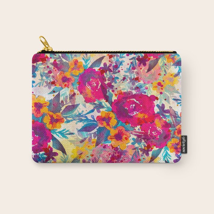 Watercolor flowers and plants 02 Carry All Pouch Gallery Image 1