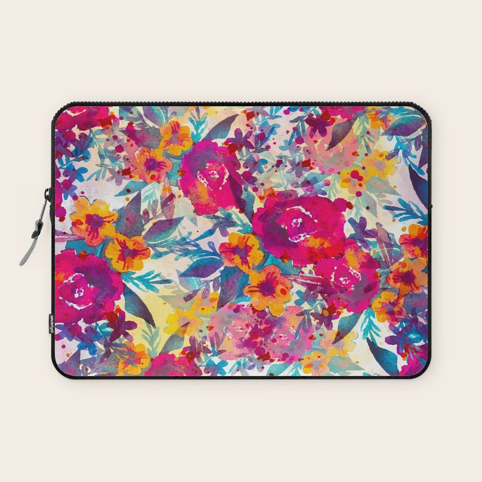 Watercolor flowers and plants 02 Laptop Sleeve Gallery Image 1