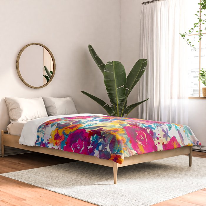 Watercolor flowers and plants 02 Comforter Gallery Image 2