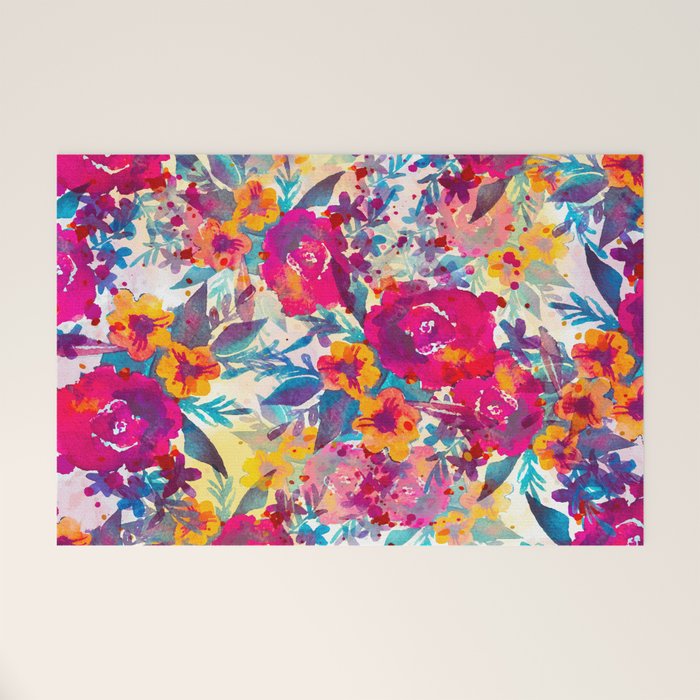 Watercolor flowers and plants 02 Welcome Mat Gallery Image 1