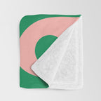 Mid Century Modern Piquet Abstract Pattern in Blush Pink and Green Throw Blanket Gallery Image 3