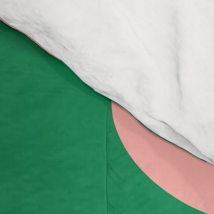 Mid Century Modern Piquet Abstract Pattern in Blush Pink and Green Comforter Gallery Image 4