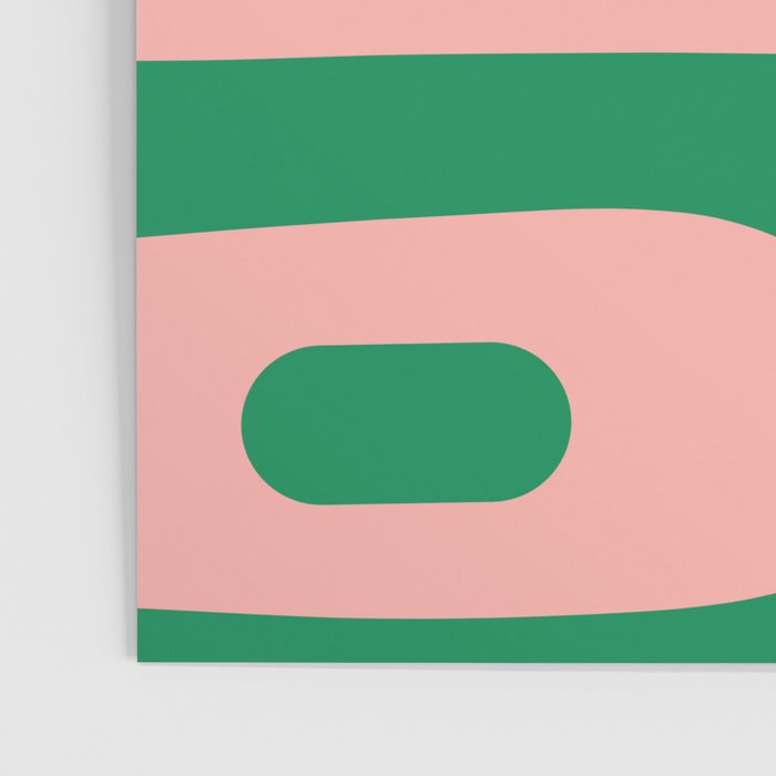 Mid Century Modern Piquet Abstract Pattern in Blush Pink and Green Poster Gallery Image 3