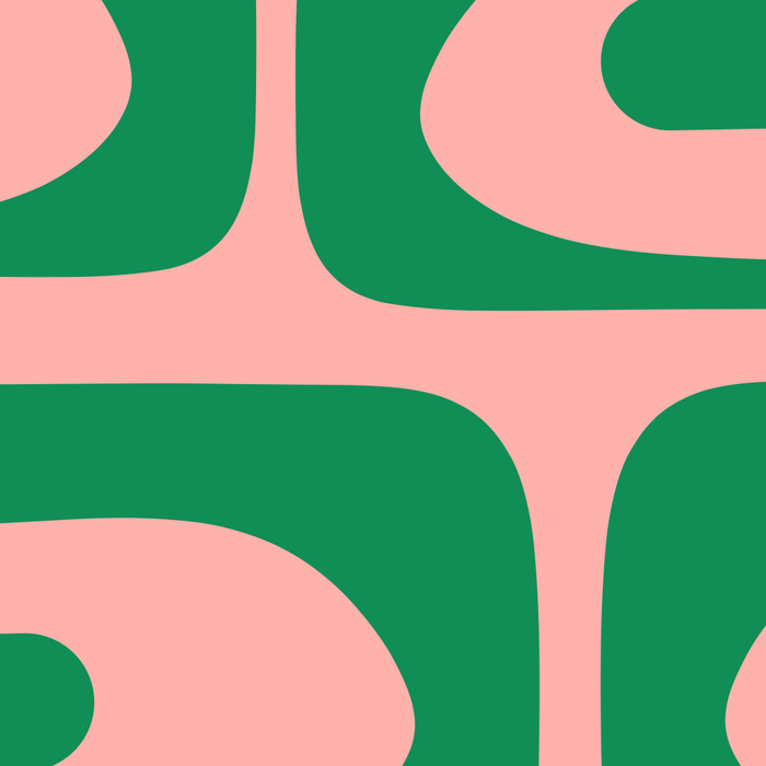 Mid Century Modern Piquet Abstract Pattern in Blush Pink and Green Coffee Mug Gallery Image 2