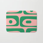 Mid Century Modern Piquet Abstract Pattern in Blush Pink and Green Bath Mat Gallery Image 1