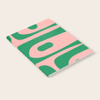 Mid Century Modern Piquet Abstract Pattern in Blush Pink and Green Notebook Gallery Image 2