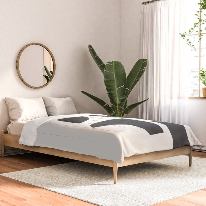 Bump & Kiss Minimalist Modern Mid Century Black Organic Shapes Pattern Paper Collage Comforter Gallery Image 2