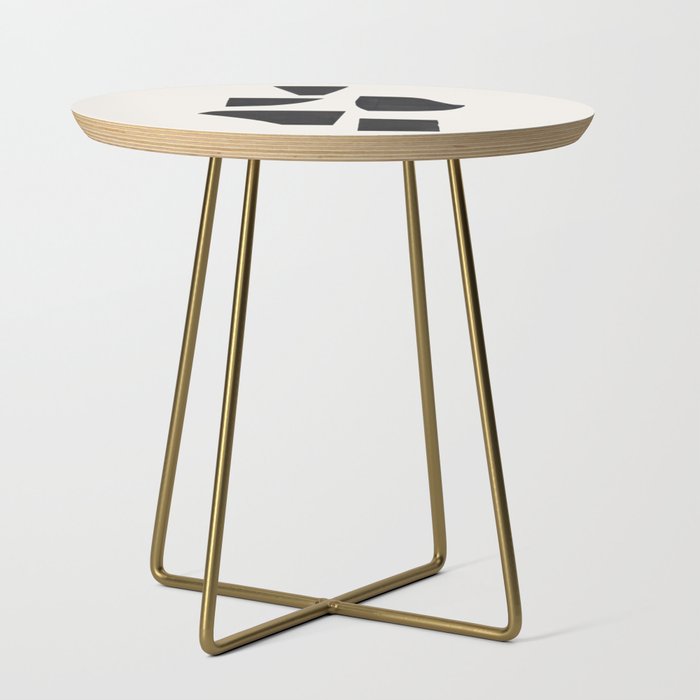 Bump & Kiss Minimalist Modern Mid Century Black Organic Shapes Pattern Paper Collage Side Table Gallery Image 1