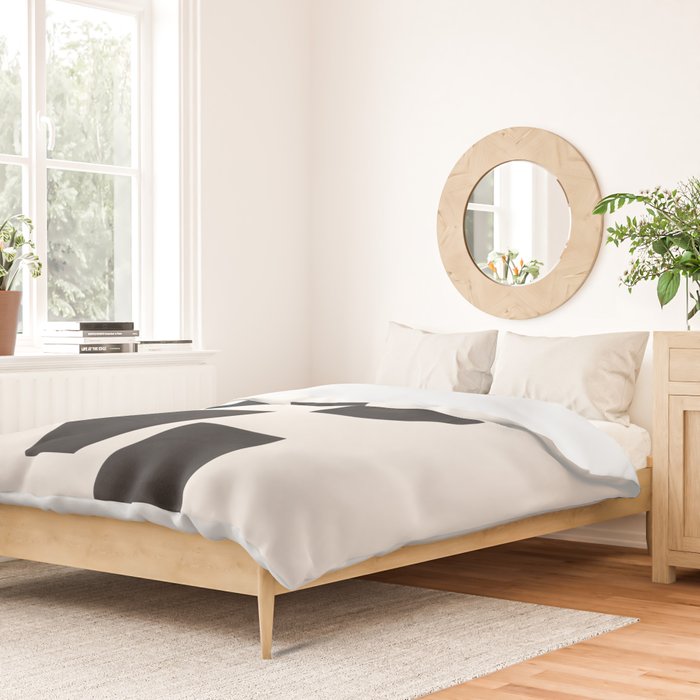 Bump & Kiss Minimalist Modern Mid Century Black Organic Shapes Pattern Paper Collage Duvet Cover Gallery Image 2