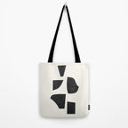 Bump & Kiss Minimalist Modern Mid Century Black Organic Shapes Pattern Paper Collage Tote Bag Gallery Image 2