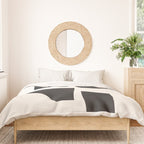 Bump & Kiss Minimalist Modern Mid Century Black Organic Shapes Pattern Paper Collage Duvet Cover Gallery Image 3