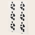 Bump & Kiss Minimalist Modern Mid Century Black Organic Shapes Pattern Paper Collage Wallpaper Gallery Image 2