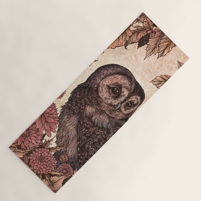 Tawny Owl Pink Yoga Mat Gallery Image 1