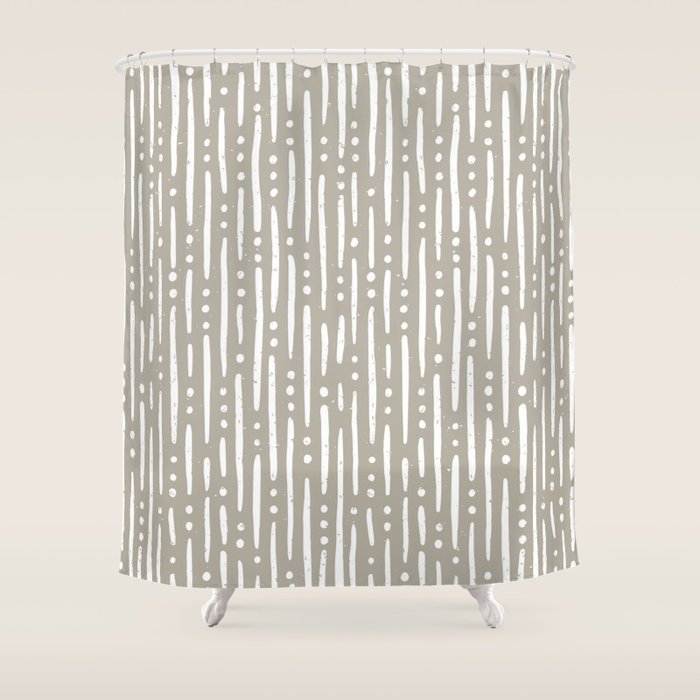 Line Up in Sand Shower Curtain Gallery Image 1
