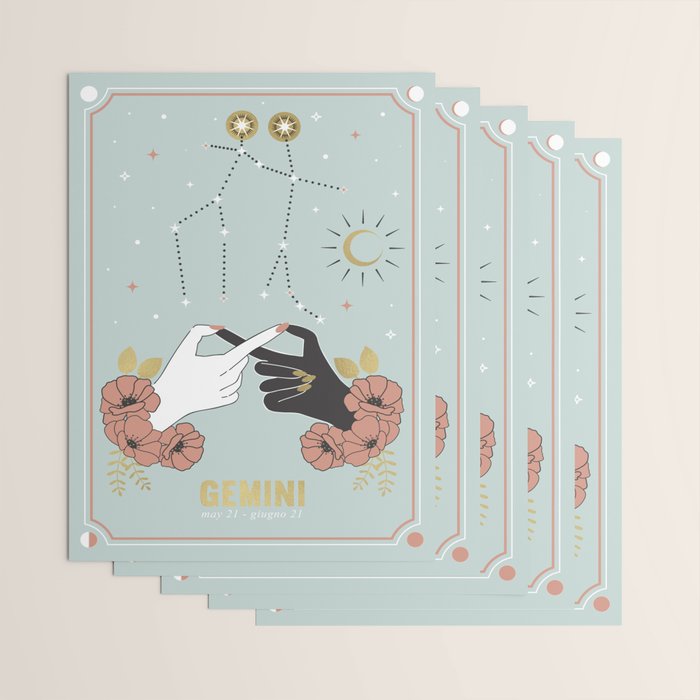 Gemini Zodiac Series Wrapping Paper Gallery Image 3