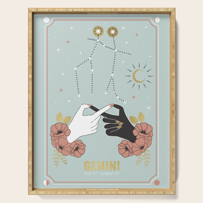 Gemini Zodiac Series Serving Tray Gallery Image 1