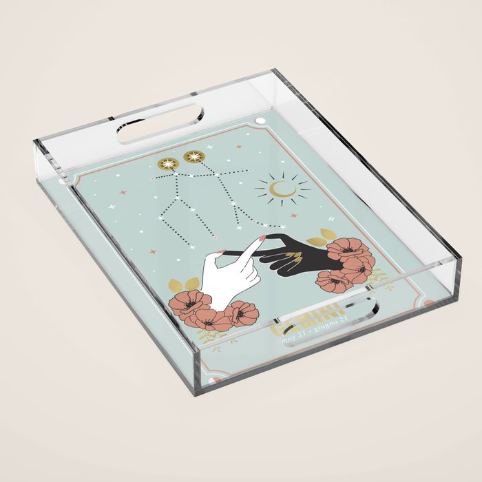 Gemini Zodiac Series Acrylic Tray Gallery Image 1