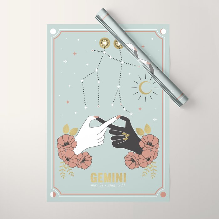 Gemini Zodiac Series Wrapping Paper Gallery Image 1