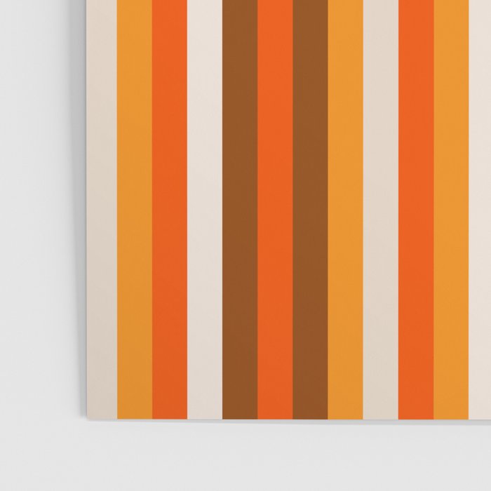 Vertical Fine Stripes in Retro 70s Orange and Brown Poster Gallery Image 3